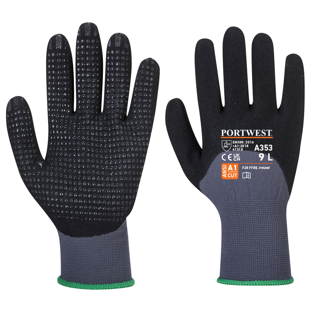 Grip 15 Nitrile Sandy 3/4 Palm Dotted Glove (Pack of 12)