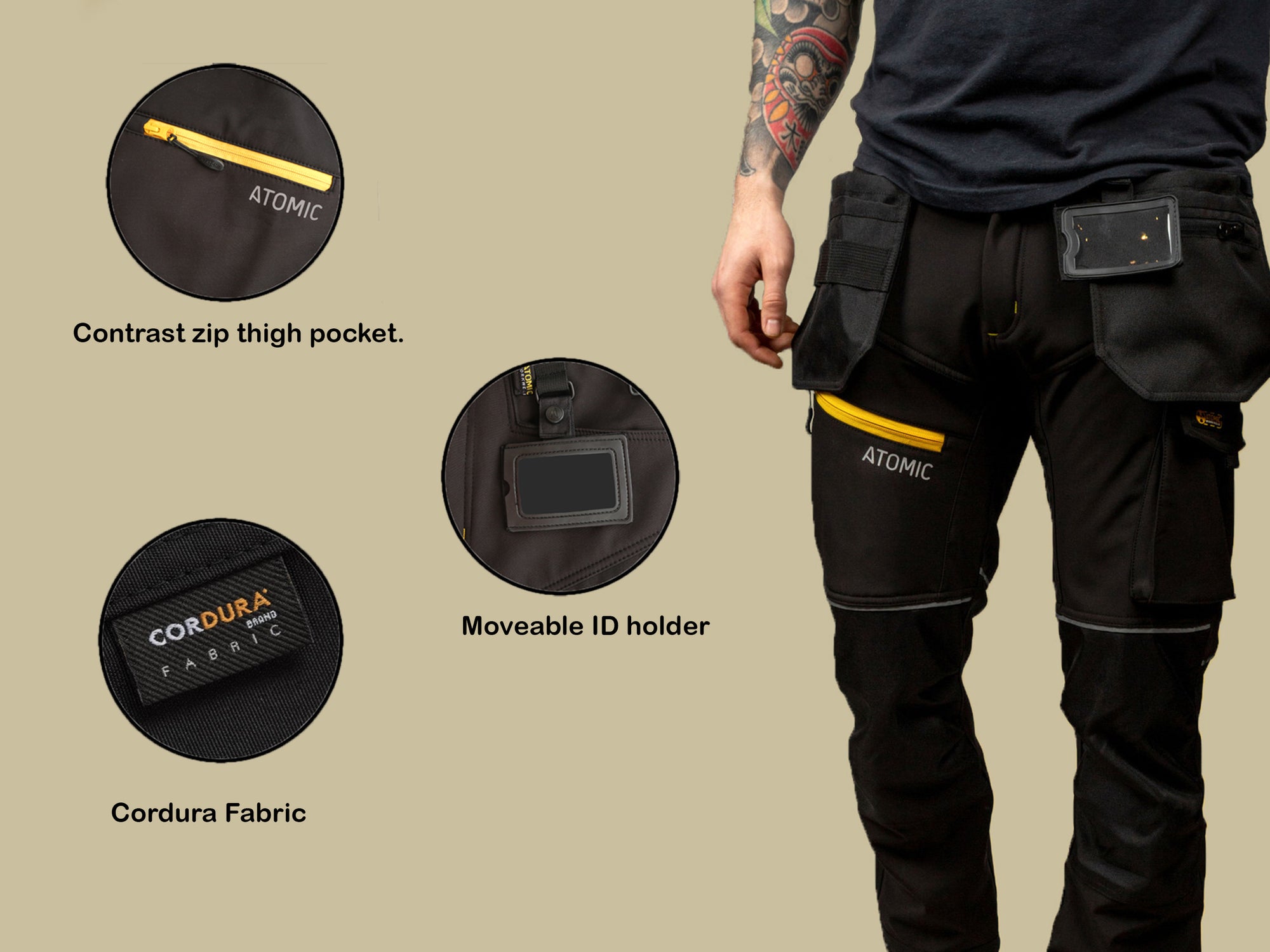 Atomic Workwear Slim Fit Softshell Trousers – Flexible, Durable & Weather-Resistant